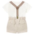 Baby Boys Ivory & Beige Shorts Set, 2, hi-res