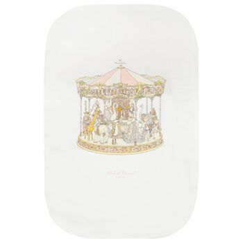 Baby Girls White & Pink Carousel Fitted Sheet