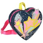 Girls Blue Sparkle Stars Backpack, 1, hi-res