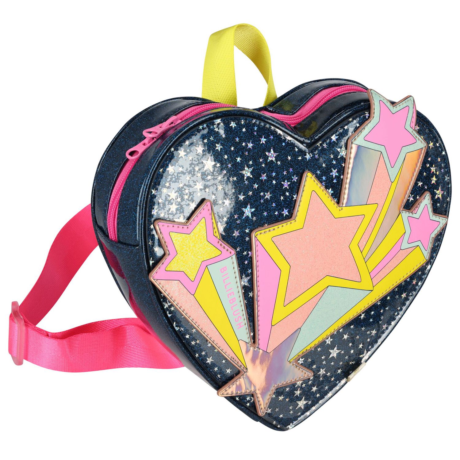 Girls Blue Sparkle Stars Backpack, 1, hi-res