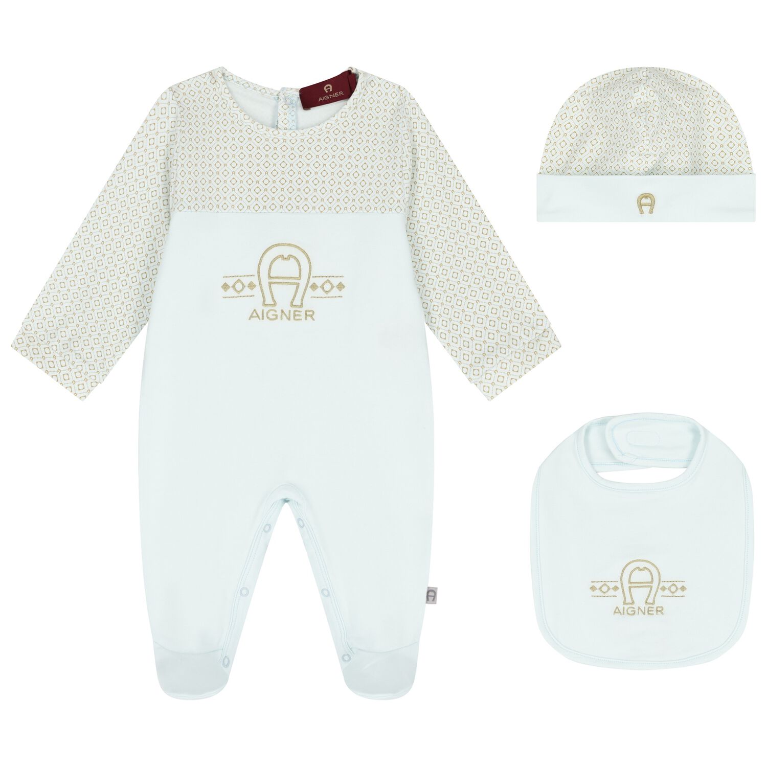 Baby Boys Blue Logo Babygrow Set, 1, hi-res image number null