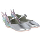 Girls Silver Ballerina Shoes, 1, hi-res