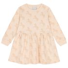 Girls Beige Horse Dress, 1, hi-res