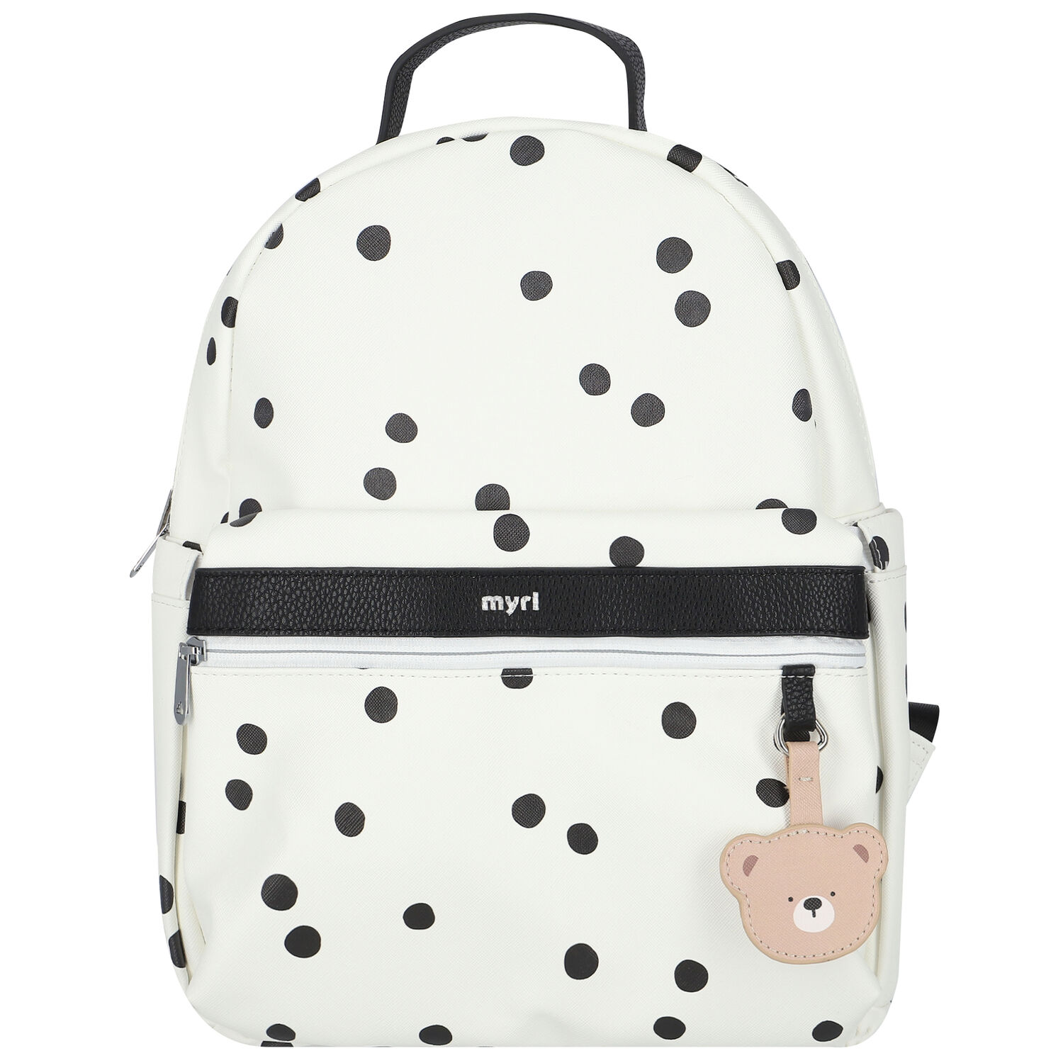 Ivory & Black Spotted Changing Backpack, 1, hi-res