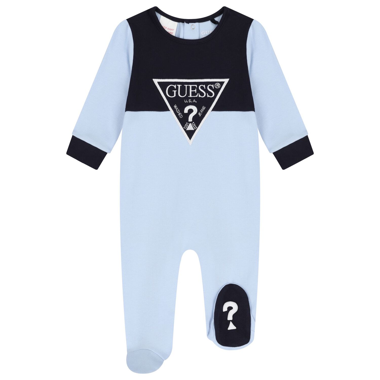 Baby Boys Blue Logo Babygrow, 2, hi-res image number null