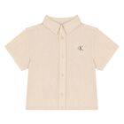 Younger Boys Beige Logo Shorts Set, 1, hi-res