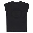 Girls Black Logo Shirt, 3, hi-res