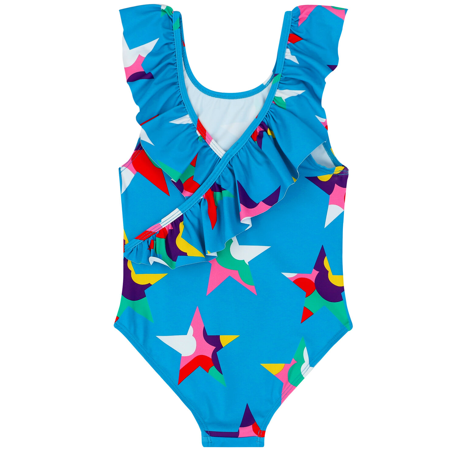 Girls Blue Stars Swimsuit, 1, hi-res