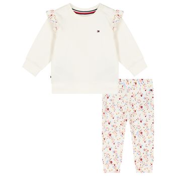 Younger Girls Ivory Trousers Set