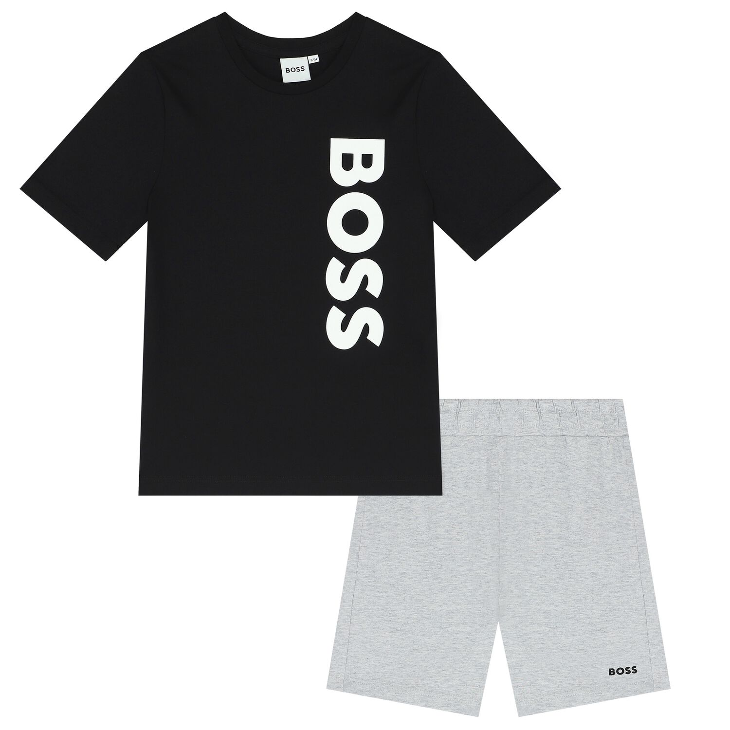 Boys Black & Grey Logo Shorts Set, 1, hi-res image number null