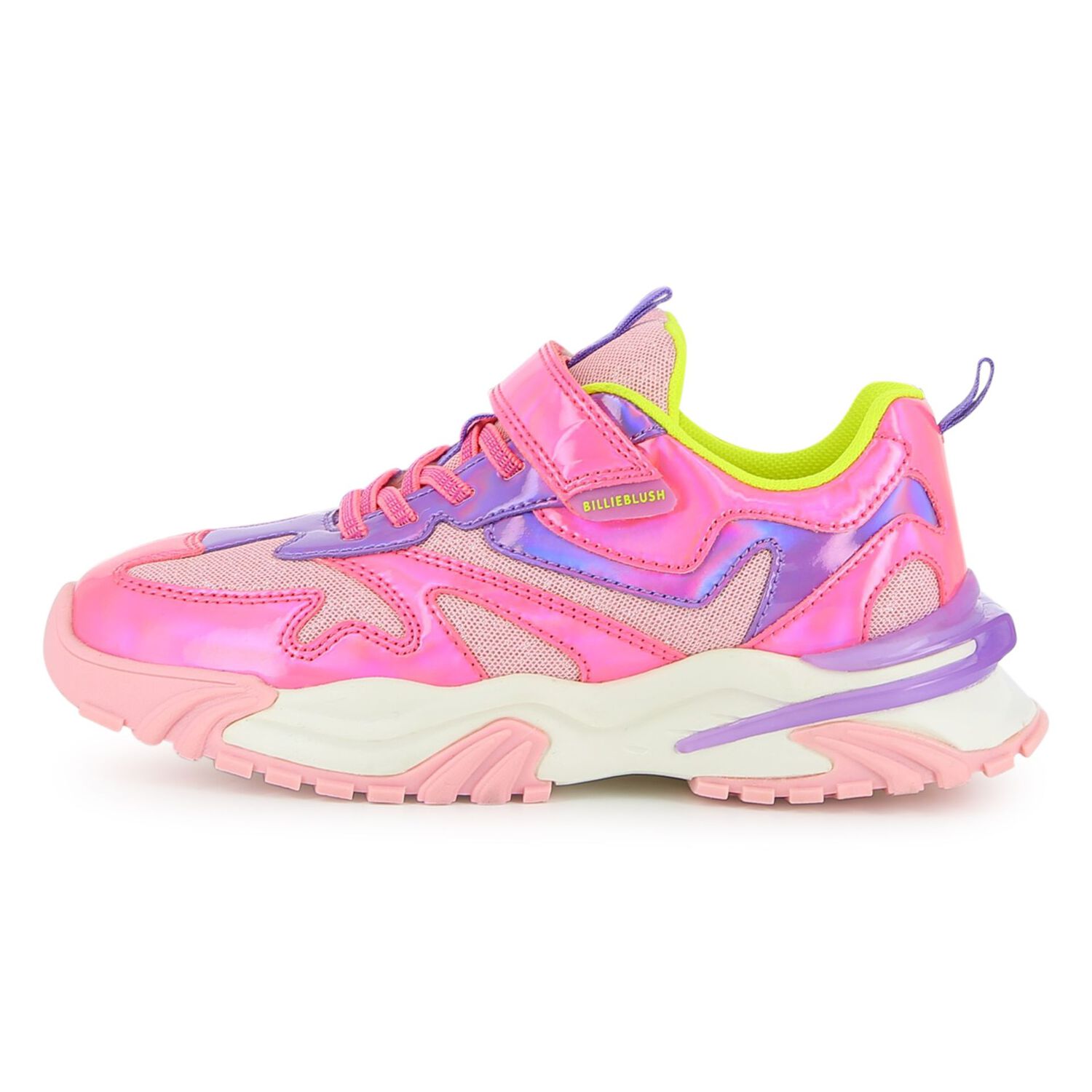 Girls Iridescent Pink Trainers, 1, hi-res