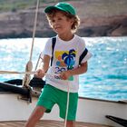 Boys White & Green Palm Tree Shorts Set, 1, hi-res