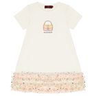 Girls Ivory Bag Sequin Dress, 1, hi-res