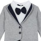 Baby Boys Grey & Navy Babygrow, 1, hi-res