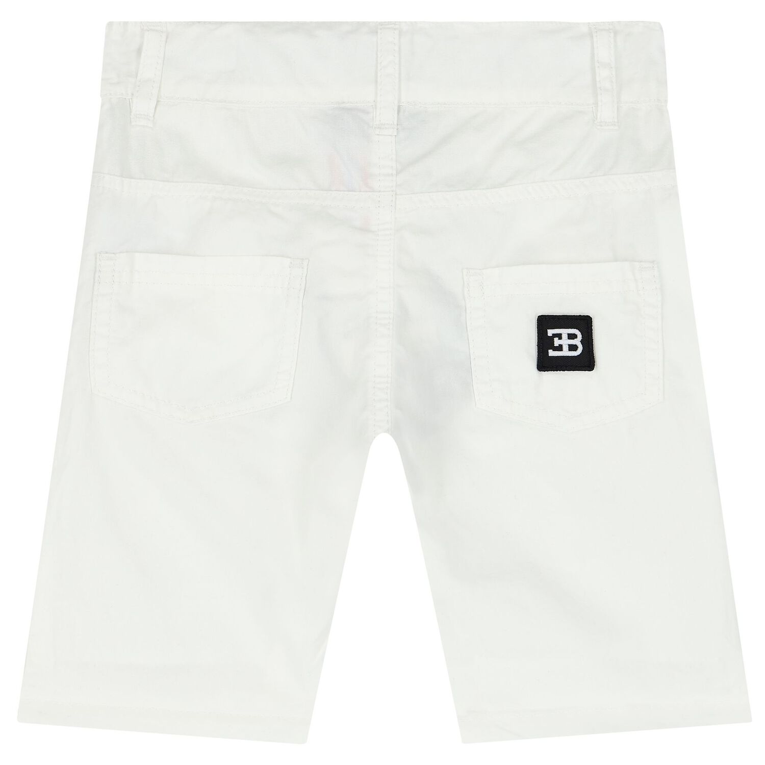 Younger Boys White Logo Shorts, 1, hi-res