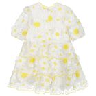 Girls Ivory & Yellow Floral Dress, 1, hi-res