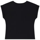 Girls Black Logo T-Shirt, 1, hi-res