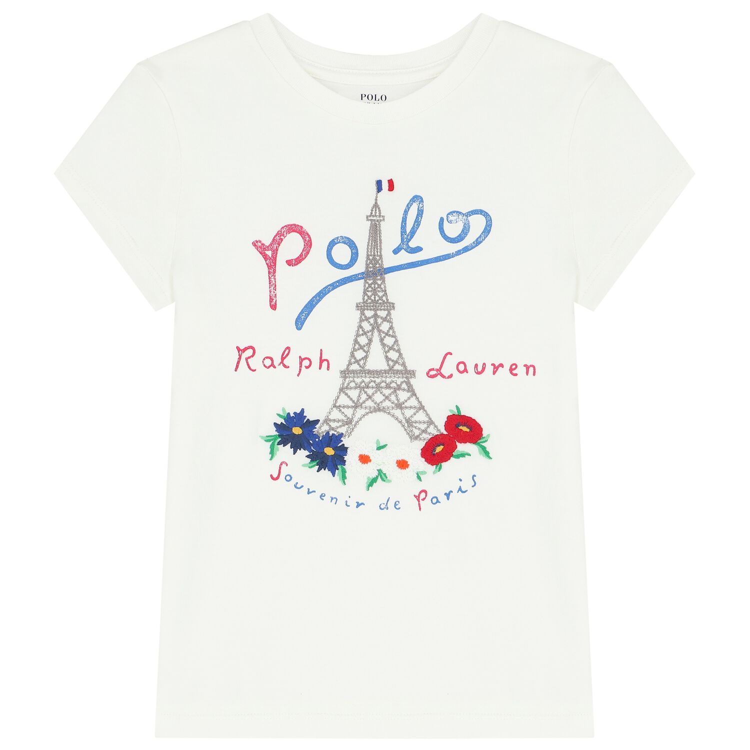 Girls White Logo T-Shirt, 1, hi-res