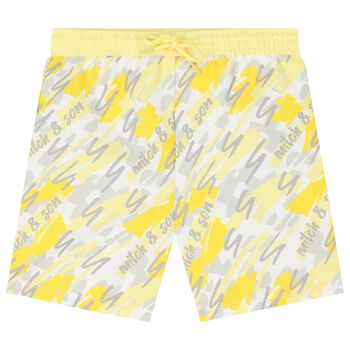 Boys Yellow & Grey Swim Shorts