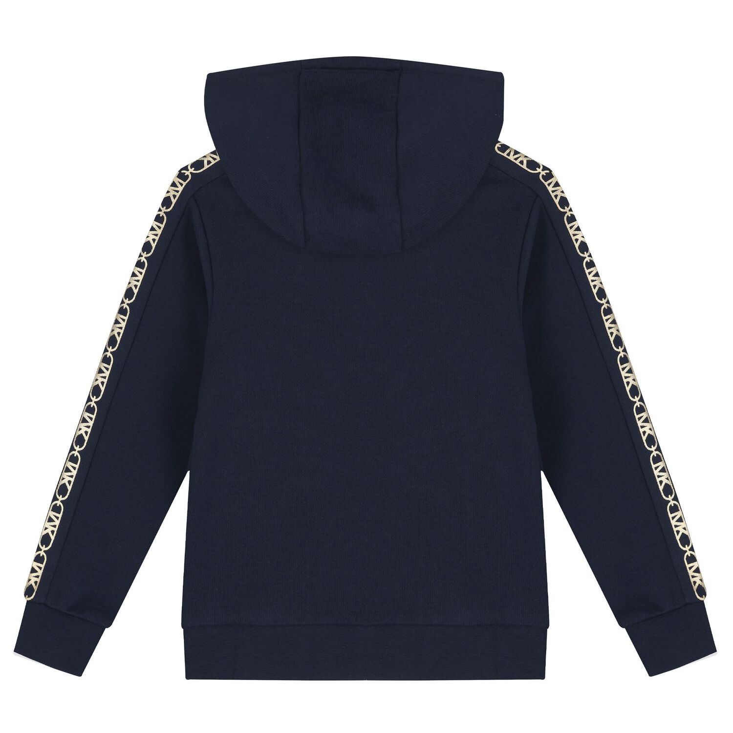 Girls Navy Blue Logo Hooded Zip Up Top, 2, hi-res image number null