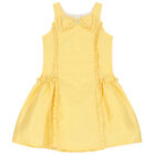 Girls Yellow Ruffled Dress, 1, hi-res