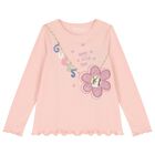 Girls Pink Logo Long Sleeve Top, 1, hi-res