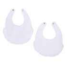 Baby Girls White Floral Bibs ( 2-Pack ), 1, hi-res
