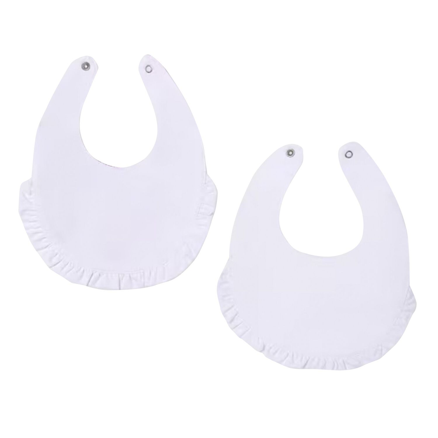 Baby Girls White Floral Bibs ( 2-Pack ), 1, hi-res