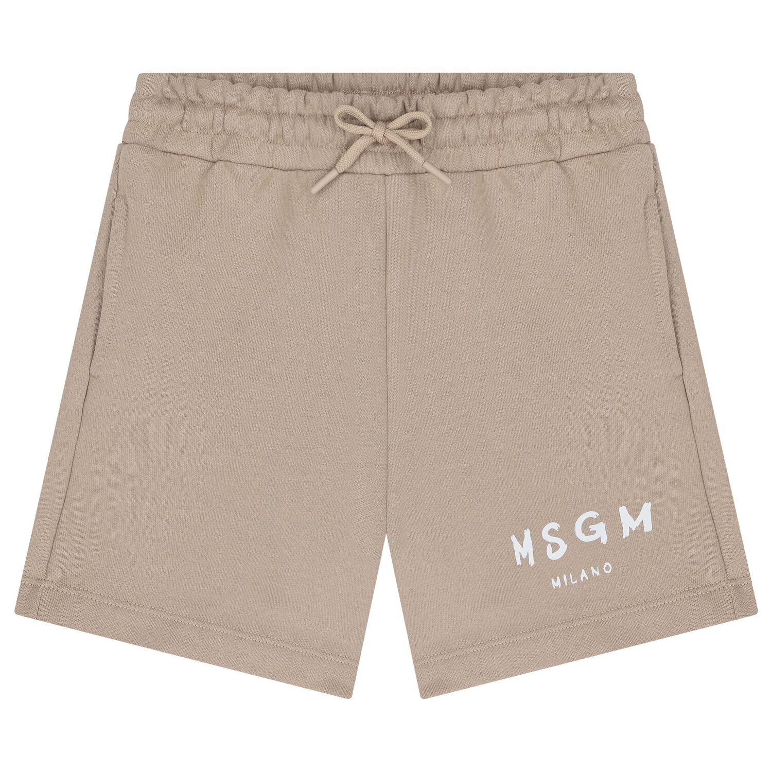 Boys Beige Logo Shorts, 3, hi-res