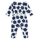 White & Navy Boke Flower Babygrows ( 2 Pack ), 1, hi-res