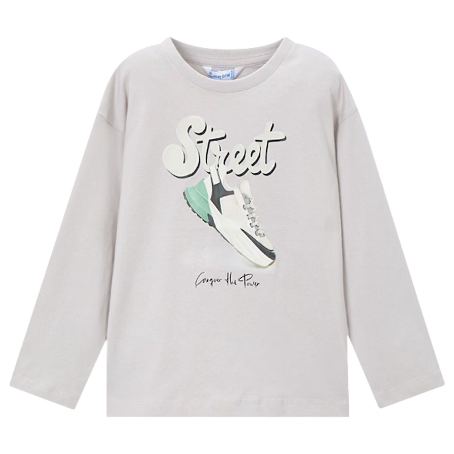 Boys Grey Long Sleeve Top, 2, hi-res