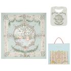 Ivory & Blue Tapestry Baby Swaddle & Bib Gift Set, 1, hi-res
