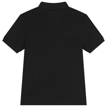 Boys Black logo Polo Shirt