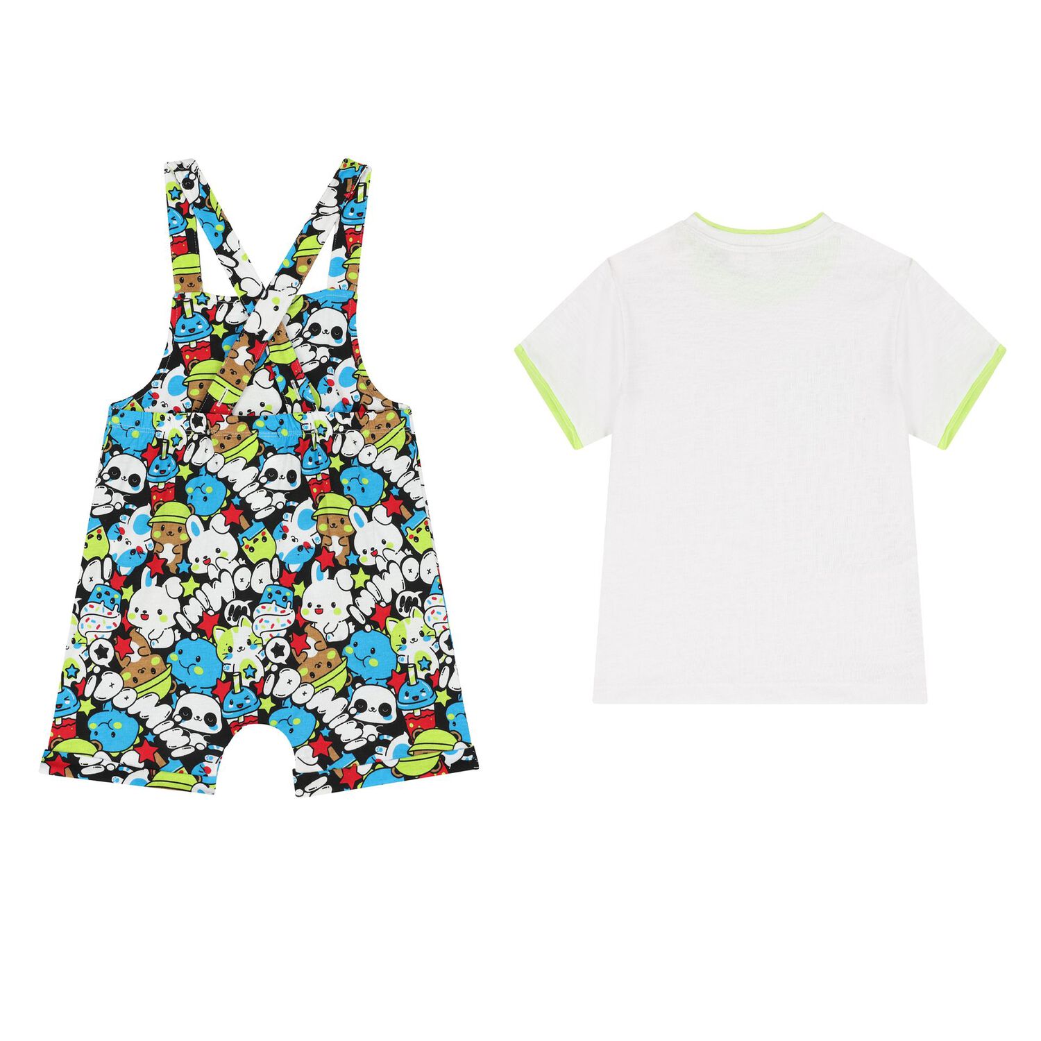 Baby Boys Multi-Coloured Dungaree Set, 1, hi-res