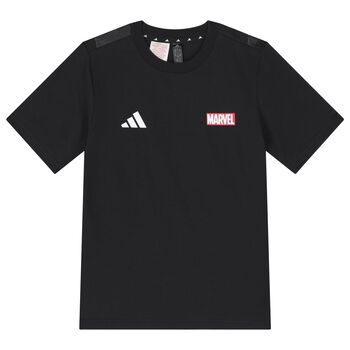 Boys Black Logo Marvel T-Shirt