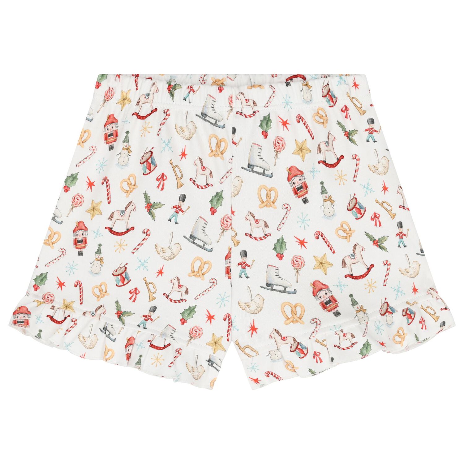 Girls White Christmas Pyjamas, 1, hi-res image number null
