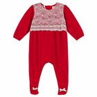 Baby Girls Red & White Babygrow, 1, hi-res