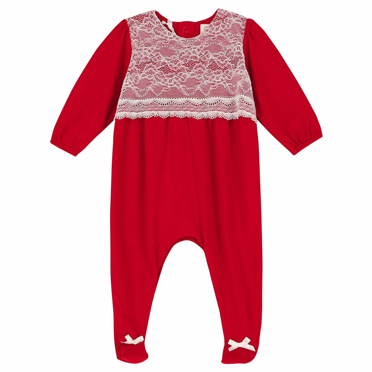 Baby Girls Red & White Babygrow, 1, hi-res