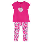 Girls Pink Apple Leggings Set, 1, hi-res