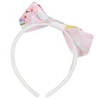 Girls Pink Logo Bow Headband, 1, hi-res