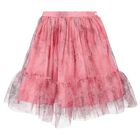 Girls White & Pink Floral Tulle Skirt Set, 1, hi-res