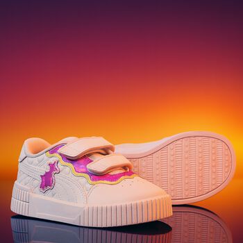 Younger Girls White & Pink Trolls Carina 2.0 Trainers