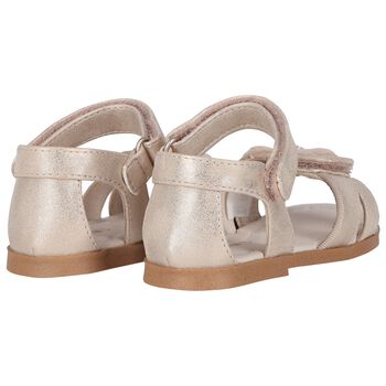 Girls Gold Flower Sandals
