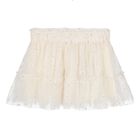 Younger Girls Ivory Bow Tulle Skirt, 2, hi-res
