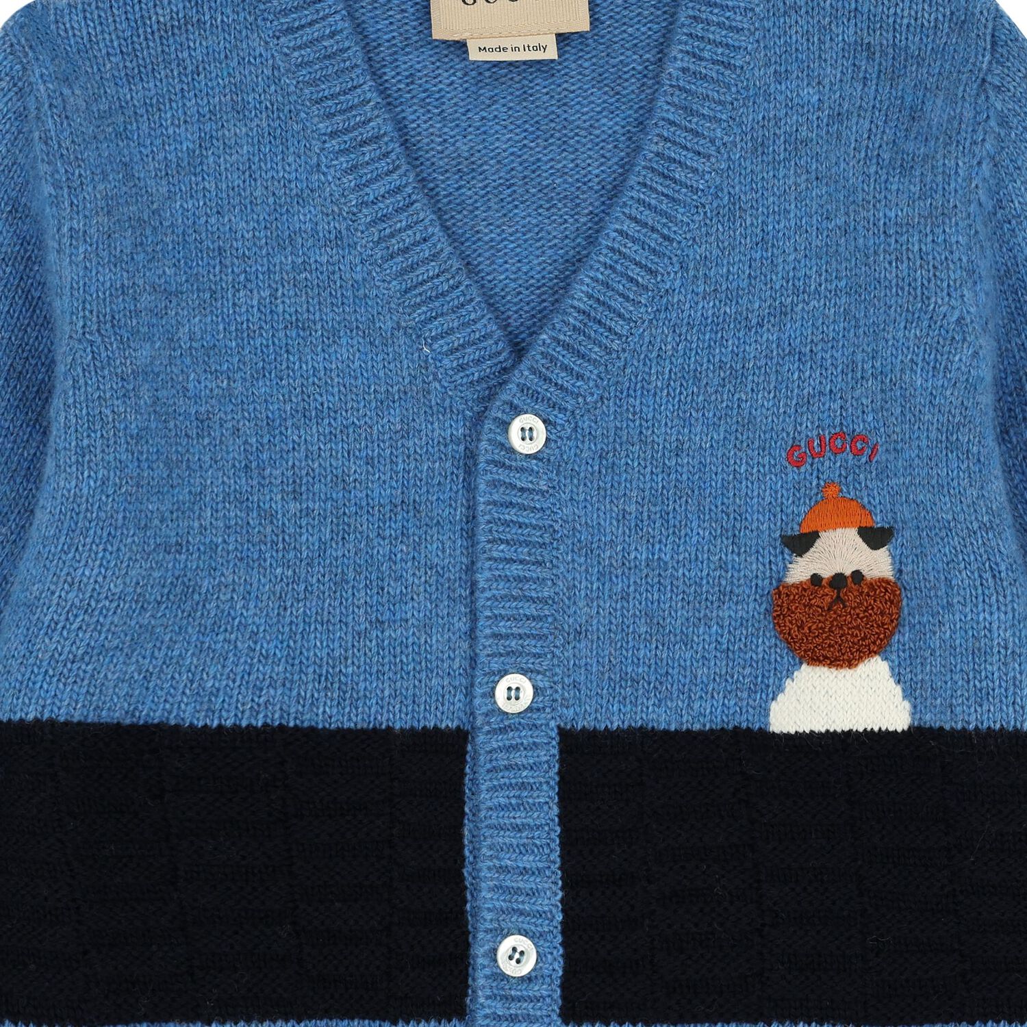 Younger Boys Blue Logo Cardigan, 1, hi-res