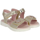 Girls Gold Heart Sandals, 1, hi-res