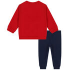 Younger Boys Navy & Red Logo Tracksuit, 1, hi-res