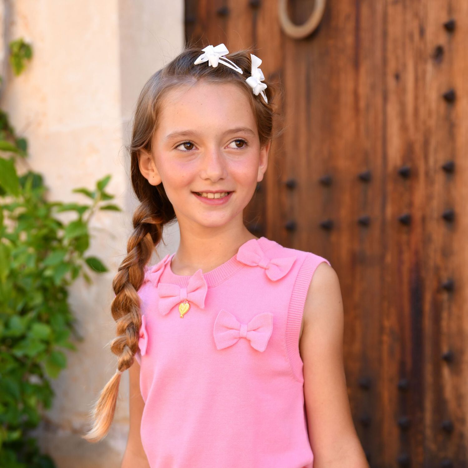 Girls White Bow Hairclips ( 2-Pack ), 3, hi-res