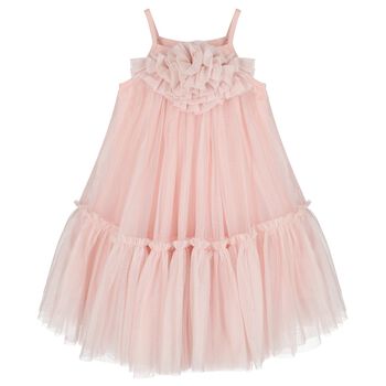 Girls Pink Embellished Tulle Dress