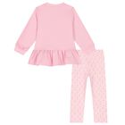 Girls Pink Heart Leggings Set, 1, hi-res